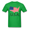 USA Flag Unisex Classic T-Shirt - bright green