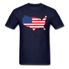USA Flag Unisex Classic T-Shirt - navy