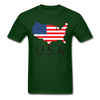 USA Flag Unisex Classic T-Shirt - forest green