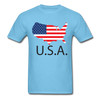 USA Flag Unisex Classic T-Shirt - aquatic blue