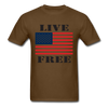 Live Free Unisex Classic T-Shirt - brown