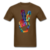 Peace Sign Unisex Classic T-Shirt - brown