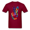Peace Sign Unisex Classic T-Shirt - burgundy