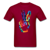 Peace Sign Unisex Classic T-Shirt - dark red