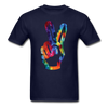 Peace Sign Unisex Classic T-Shirt - navy