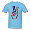 Peace Sign Unisex Classic T-Shirt - aquatic blue