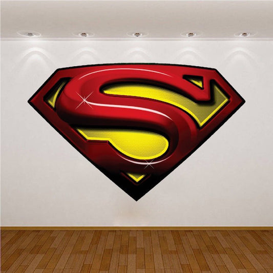 Kids Room Superhero Logo Wall Decal Wall Art Kids Hero Bedroom Wall Decor, a48