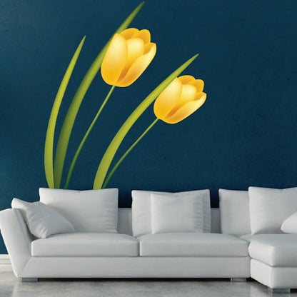 Custom Large Tulip Flower Wall Decal Bedroom Flowers Wall Decal Office Wall Decal, c39